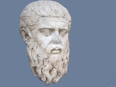 Plato bust, a Greek philosopher born in Athens during the Classical period in Ancient Greece
