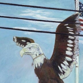 Keith Mayerson, American Eagle, 2012, oil on linen, 40 x 30 inches