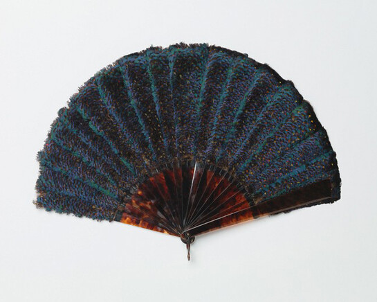 Unknown artist, European, Brisé fan, 1880-1900, Tortoise shell and pheasant feather
Height: 21.6 cm (8 1/2 inches)
Gift of Mrs. Zechariah Chafee 44.621