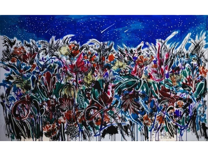 Sun Xun, The Time Vivarium - 16, 2014, acrylic on paper, paper: 59 x 98 1/2 inches (150 x 250 cm), framed: 59 7/8 x 99 1/4 x 1 5/8 inches (152.1 x 252.1 x 4.1 cm). © Sun Xun. Courtesy: Sean Kelly, New York