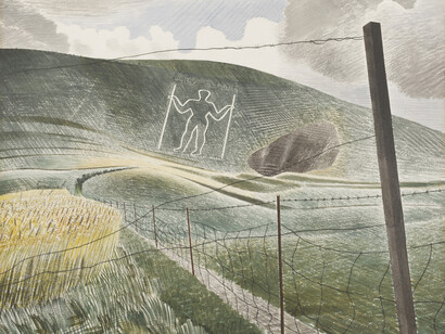 Eric Ravilious, The Wilmington Giant, 1939, Watercolour and pencil on paper, ©Victoria and Albert Museum