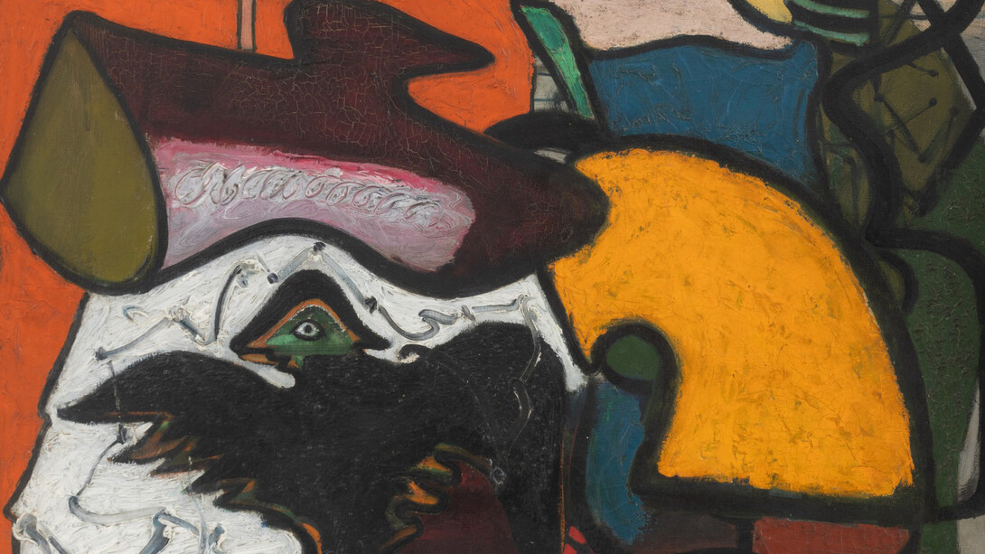 John D. Graham, Abstract still life with bird (detail), 1935. Courtesy of Rosenberg & Co.