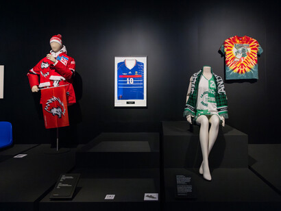 Mode et sport, vue de l’exposition. Avec l’aimable autorisation du Musée Olympique