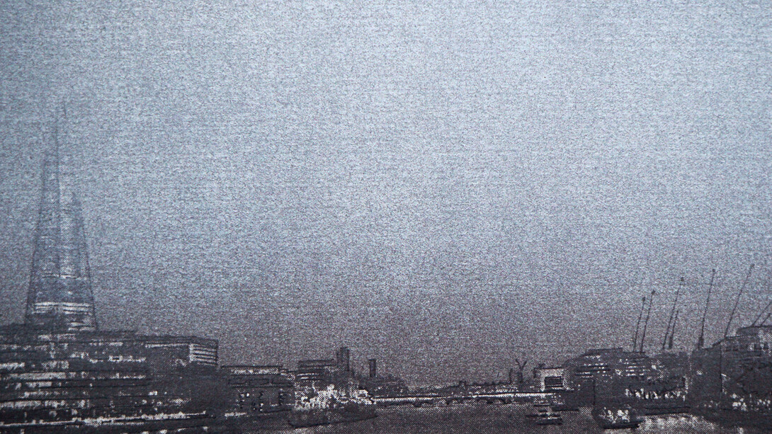 London Bridge, Size: 35cm x19cm, Medium: Screenprint with Pen Drawing on Graphite, Edition: 30, 2016. Courtesy of The Foundry Gallery