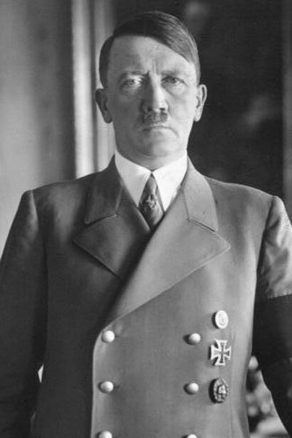Primo piano di Adolf Hitler nel 1938