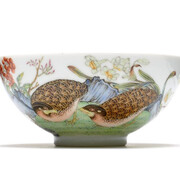Bowl
Yongzheng era, 1723–1735

Made in China, Jiangxi Province

Porcelain painted with overglaze enamels (Jingdezhenware)

Asia Society, New York: Mr. and Mrs. John D. Rockefeller 3rd Collection, 1979.186, Courtesy American Federation of Arts
