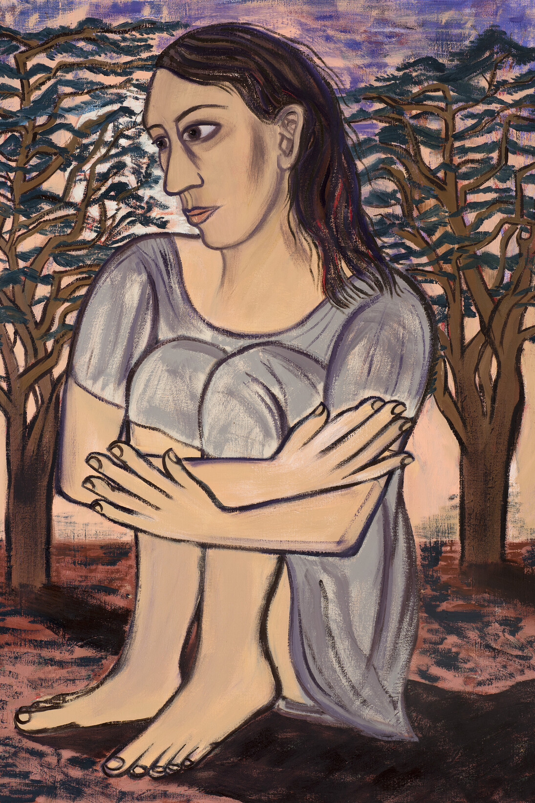Eileen Cooper, Cedars, New Romantic, 2017, oil on canvas, 107 x 76cm, courtesy the artist