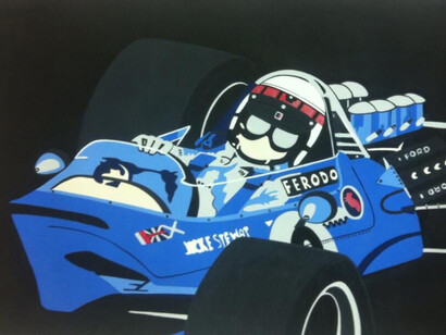 Fernando Ribeiro, Jackie Stewart, 2015
Técnica – acrílica s/ papel algodão
Dimensão -74cm X 74 cm