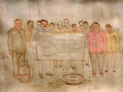 Roshan Chhabria, Untitled (detail), 2026. Courtesy of Sakshi Gallery