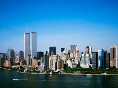 Vista aérea de Nueva York previa al 9-11