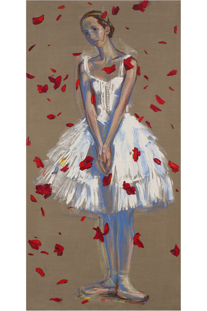 Lavrenty Bruni, Camelia, 2012, oil on canvas, 200 x 100 cm  