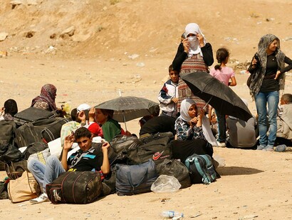 Refugiados sirios en el desierto