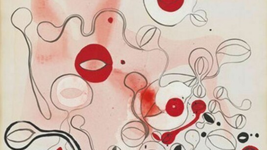 Takesada Matsutani, Gutai, 1964, Acrylic, pencil and polyvinyl acetate adhesive on paper,109 x 77 cm / 42 7/8 x 30 3/8 in