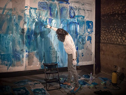 Performance artistica di Igor Borozan, foto Tommaso Ausili