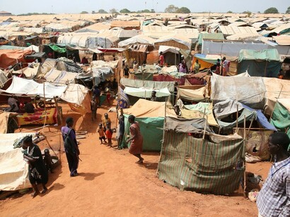 A displacement camp in Wau, South Sudan, during the 2017 conflict