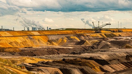 An open-pit coal mine in Garzweiler, Germany
