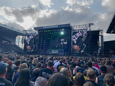 Guns N' Roses on stage at the Black Sabbath: Back to the Beginning concert on July 5, 2025