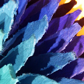 Volker Kühn, Blätterbild blue, gouache on paper, detail