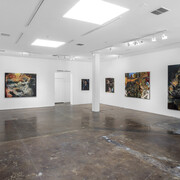 Celeste Dupuy-Spencer, Burning in the eyes of the maker, exhibition view. Courtesy of Jeffrey Deitch