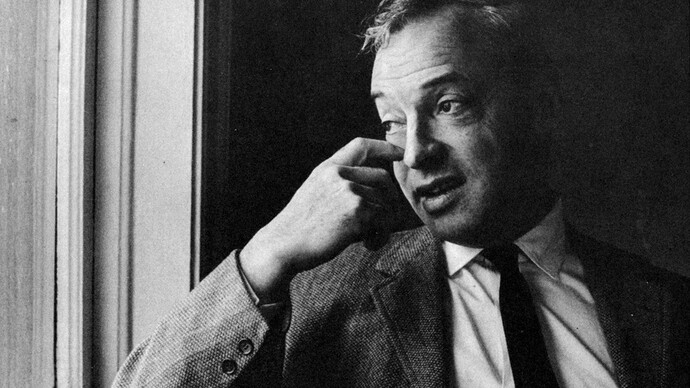 Retrato fotográfico del autor Saul Bellow utilizado para la contraportada de la primera edición de Herzog (1964)