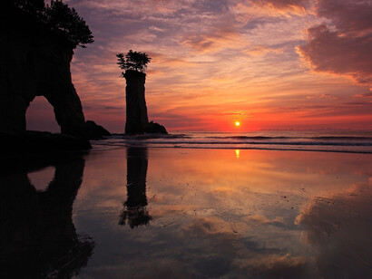 Puesta de sol junto al mar