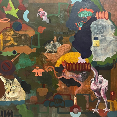 Hriday Arya, Funny politics, 2025. Courtesy of Dhoomimal Gallery
