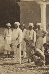 Plantation slaves and workers during a break at noon
