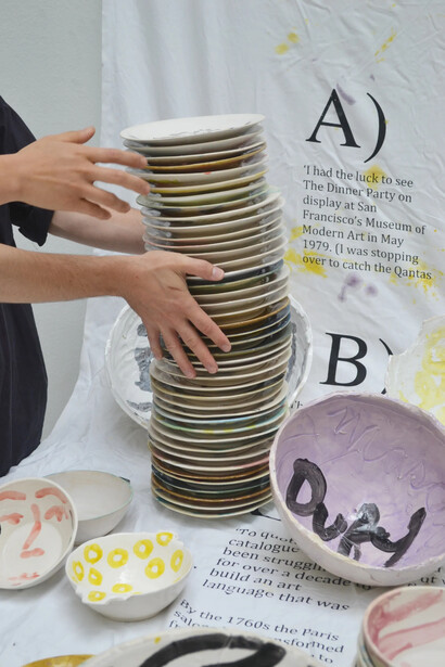 Matthew Lutz-Kinoy and Natsuko Uchino, Keramikos 2, Restaurant at Elaine, Museum für Gegenwarts Kunst, Basel, 2012. Courtesy of Groninger Museum