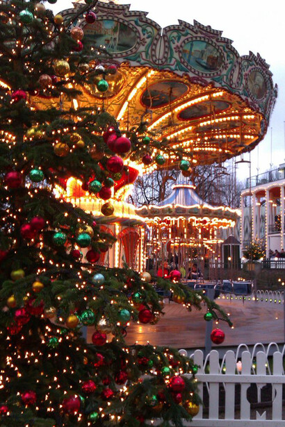 Christmas decorations in Tivoli gardens
