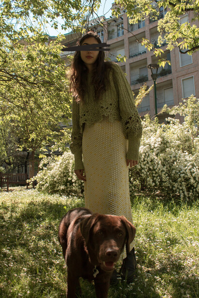 Marie Nardi, vincitrice del concorso Feel the Yarn, con i filati dell’azienda Monticolor