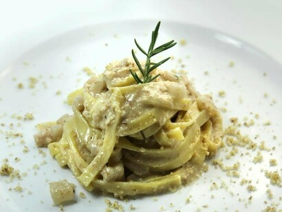 Tagliatelle Walnuts Lardo Rosemary