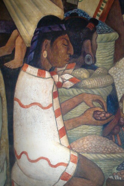 Detalle de los murales de Diego Rivera en el Palacio Nacional, CDMX, México