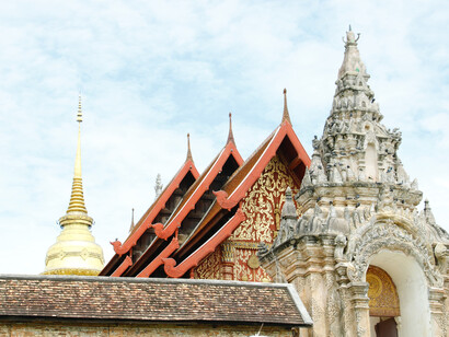 The top of a Buddist Temple in Laos