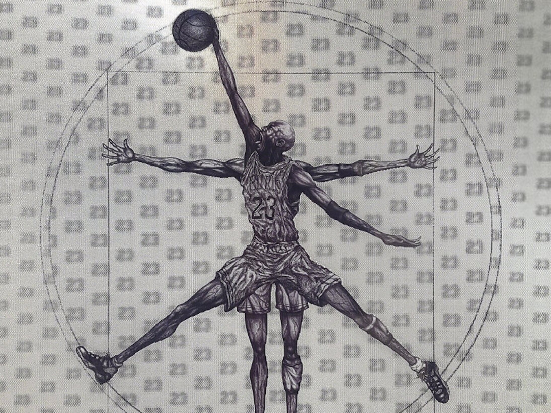 Keng Lau, Vitruvian Athlete Basketball, 2016. Courtesy of Madelyn Jordon Fine Art
