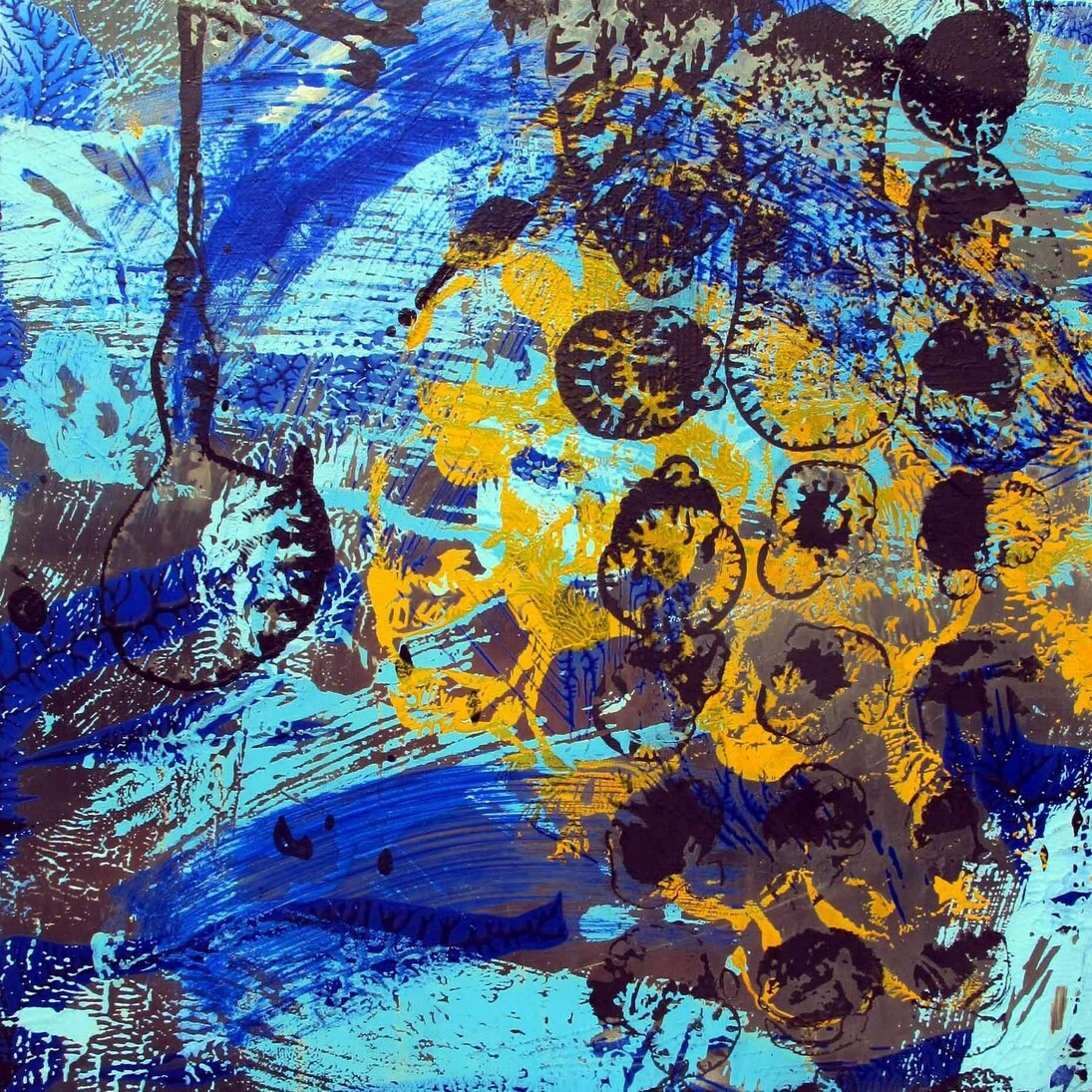 Jorge Enrique, Metallica 1217, Mixed media on aluminium 30x30x4cm / 12x12x1.5in.