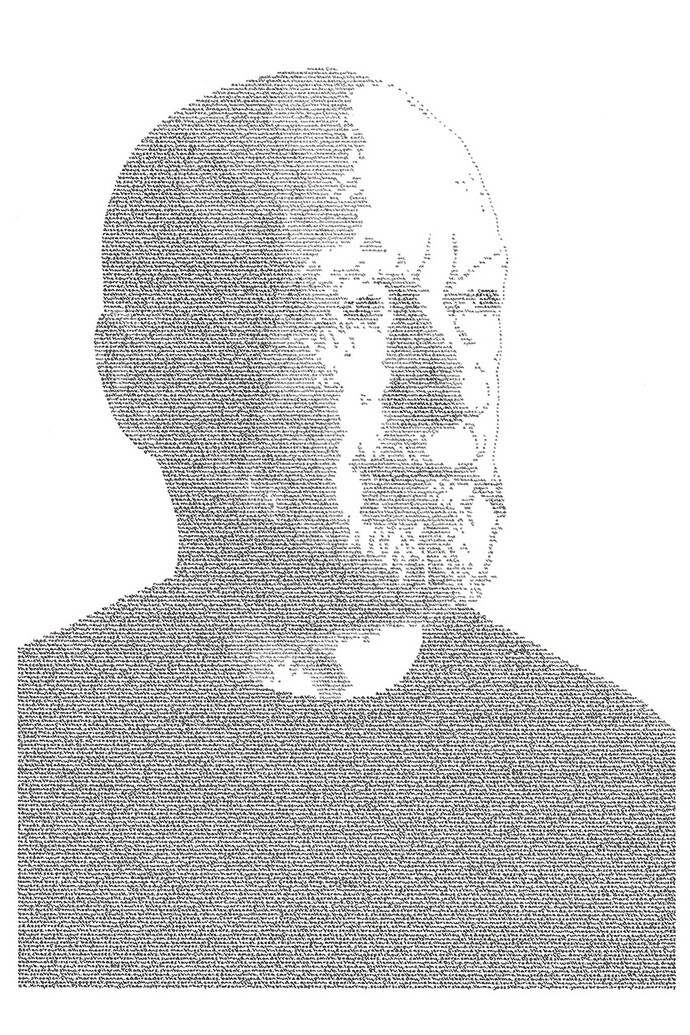 Annemarie Wright, Micheal Eavis, Its been tough on the cows 2, 90 x 75 cm (framed)