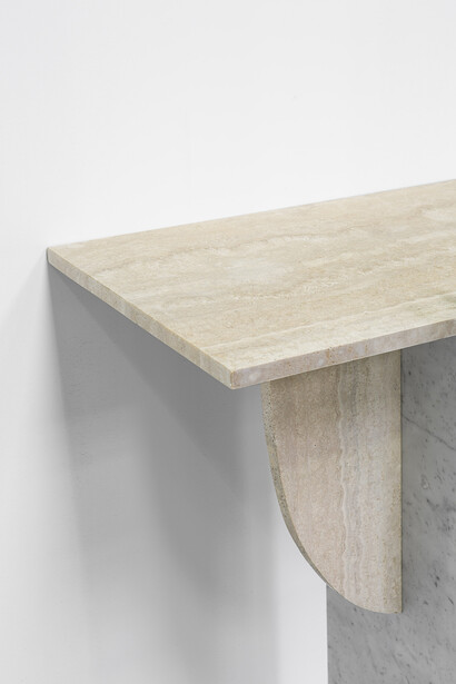Robert Stadler, Cut_Paste #1, 2013, marble, aluminium, h112 l150 w51 cm / h44 l59 w20 in, limited edition of 8 + 4 ap, Courtesy Carpenters Workshop Gallery 
