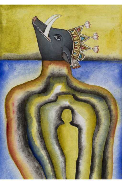 Francesco Clemente, Emblems of Transformation 2, 2014. Watercolour on paper. 29.6 x 20.9 cm / (11⅝ x 8¼ in) © the artist, image Courtesy of Francesco Clemente and Blain|Southern, Photographer: John Berens, 2014