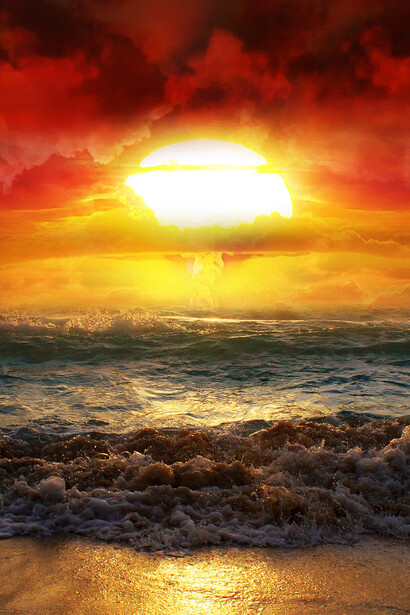 Vista del amanecer en el mar