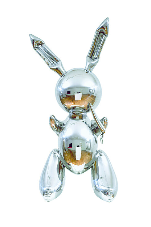 Rabbit, 1986. Stainless steel, 41 x 19 x 12 inches 104.1 x 48.3 x 30.5 cm © Jeff Koons
