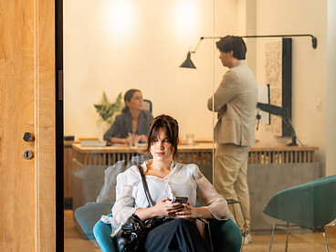 Professional HR manager meeting a Gen-Z candidate for a job interview in a modern corporate office