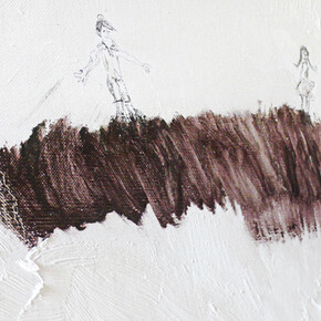 Maria Cristina Vimercati, Il dolore nel bosco, oil on canvas (detail)