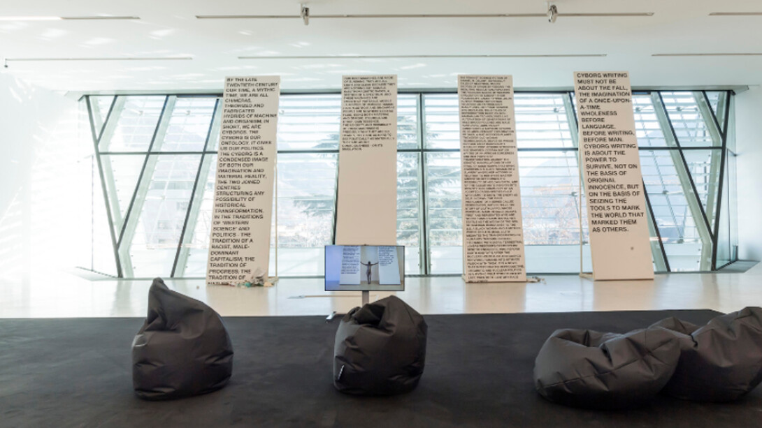 Lili Reynaud-Dewar, Teeth Gums Machines Future Society (Film), 2016. Courtesy of Museion