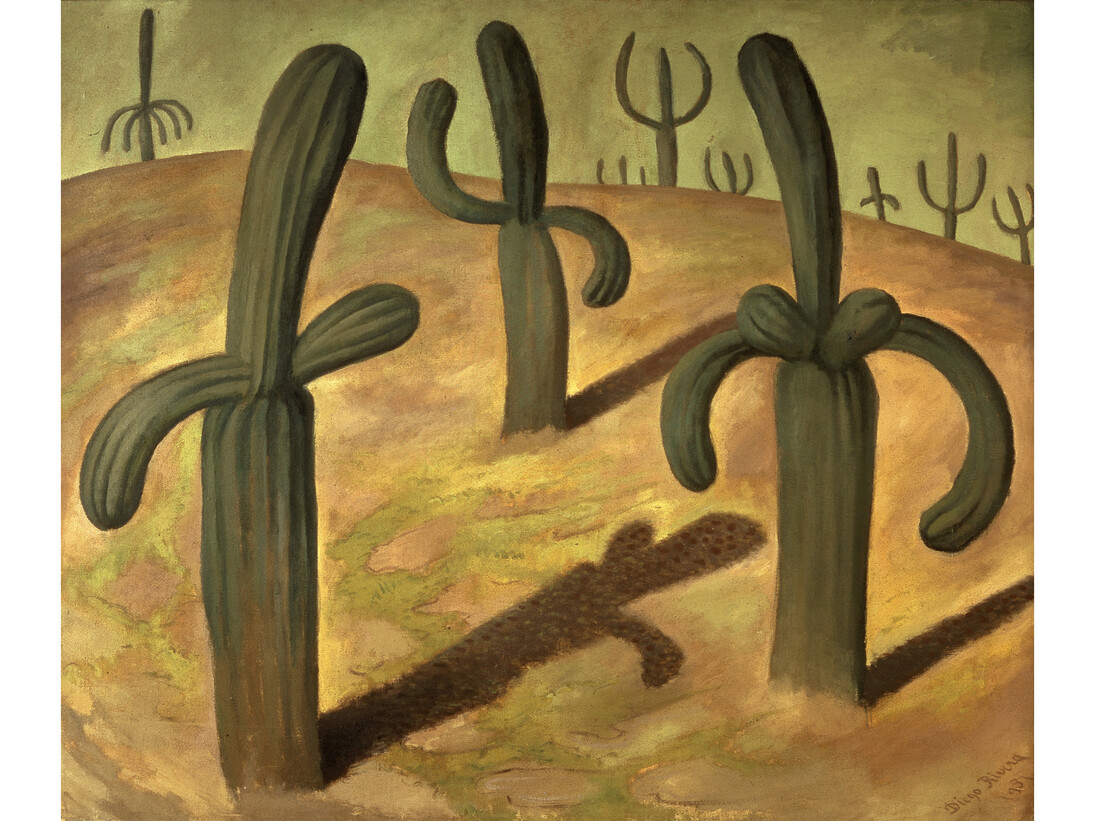 Diego
Rivera
Landscape
with
Cacti,
1931,
Oil
on
Canvas,
The
Jacques
and
Natasha
Gelman
Collection
of
20th
Century
Mexican
Art,
courtesy
of
the
Vergel
Foundation
and
the
Tarpon
Trust
©
2015
Banco
de
México
Diego
Rivera
Frida
Kahlo
Museums
Trust,
Mexico,
D.F.
/
Artists
Rights
Society
(ARS),
New
York
