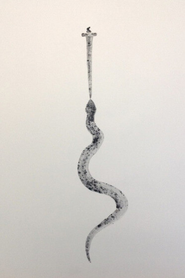 Yazid Oulab, Untitled (II), 2014, Graphite on paper, 65h x 50w cm