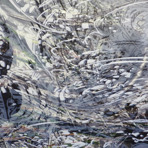 Yoon Lee, "A Snow Storm of Sorts," 2014, Acrylic on PVC panel, 48 x 72 inches. Courtesy the artist and Pierogi Gallery