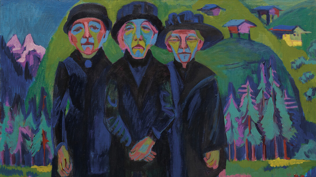 Ernst Ludwig Kirchner, Die drei alten Frauen (detail), 1925/1926. Courtesy of Kirchner Museum Davos