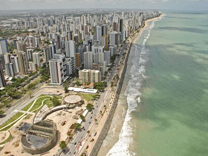 Parque Dona Lindu, imagem aérea. Fotografia Prefeitura do Recife