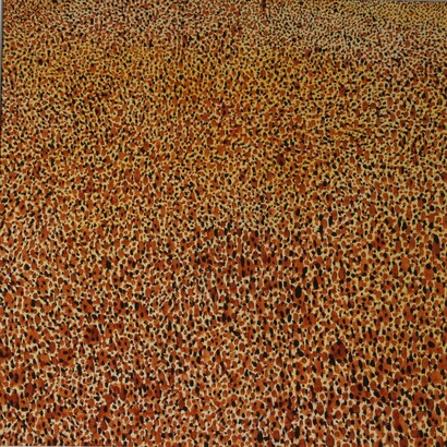 Khaled Khreis, Dialogue of the dot , Water color on paper, 40 x 40 cm
