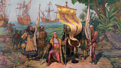 «Cristóbal Colón llega a América» (1893), Gergio Deluci